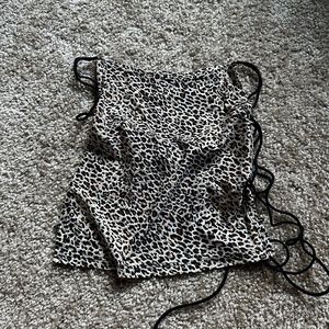 Shein brand leopard print tank top - tie strings, size S